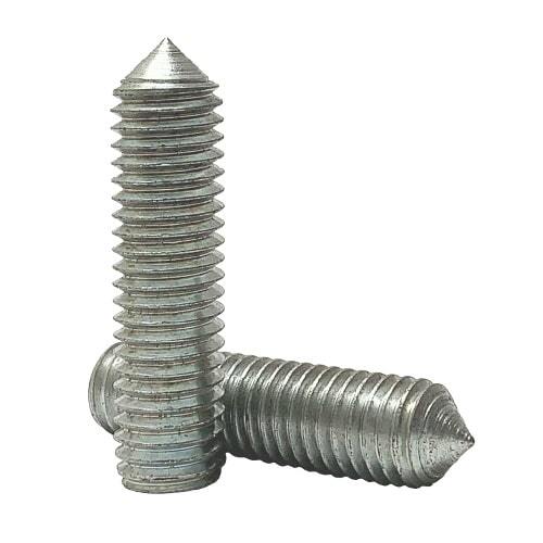 SSS01014CPZ #10-24 x 1/4" Socket Set Screw, Cone Point, Coarse, Alloy, Zinc